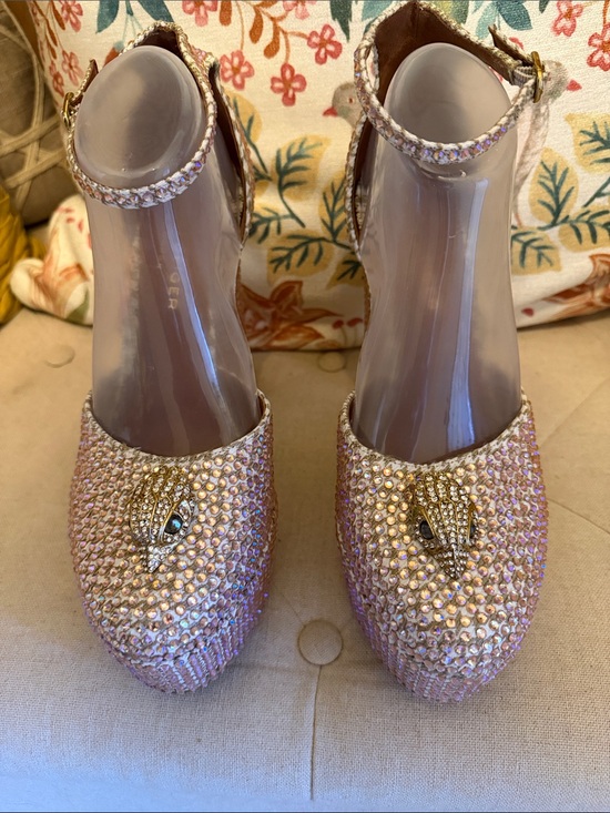 Kurt Geiger Shoes - Kurt Geiger Pink Crystal Embellished Ankle-Strap Heels